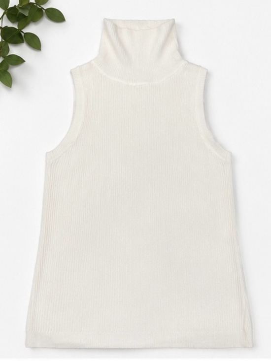 Olsoe Sweaters - NWT OLSOE Ivory Ribbed Sleeveless Turtleneck Sweater Tunic XL